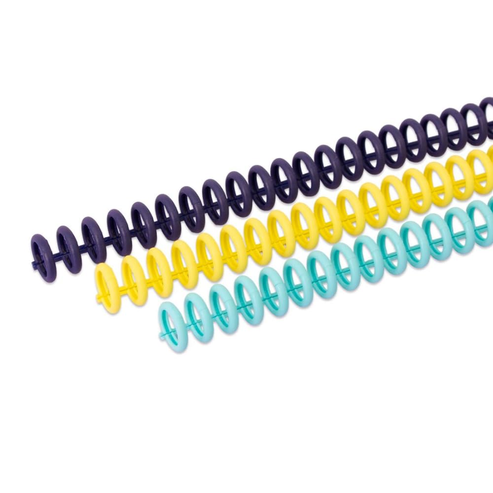 Craftelier - Click-binding spiraal stap 3:1 - Pasteltinten - 12 mm diameter - herbruikbaar en op maat te snijden - tot 85 vel - 6 stuks voor A4 t/m A7