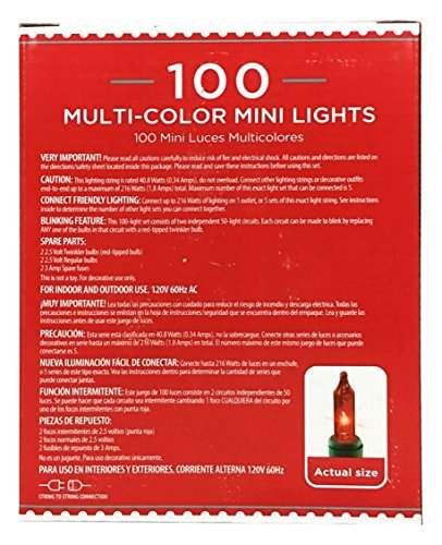 Holiday Time 100 Multi-Color Mini Lights - Green Wire (2 Pack) #TOP4