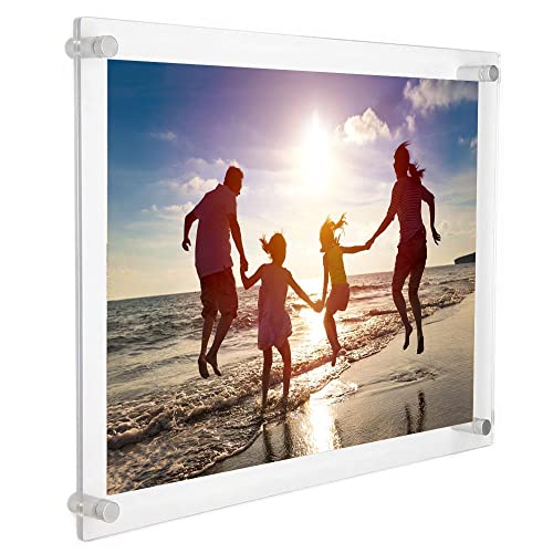 A4 Wall Mounted Photo Frames，Double Panel Clear Acrylic Frame for Wall Décor, Art, Home or OfficeCertificate Poster Display