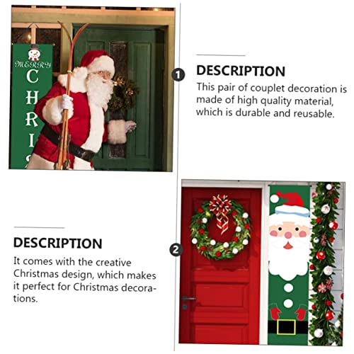 jojofuny 3 pares de cortinas de impressão de faixa de ano de Papai Noel, artigos de pendurar, tema d