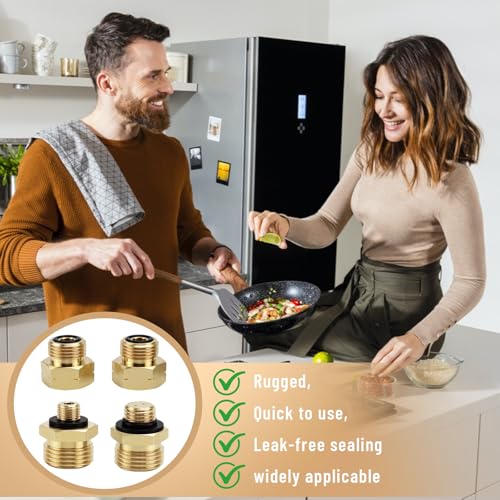 Gasflaschen Adapter Set Europa 4-Tlg. Europa Gasflaschen Adapter-Set Gas Adapter Gasanschluss Adapter Gasschlauch Adapter Adapter Gasflasche für Druckregler-Ausgang an ausländische Gasflaschen