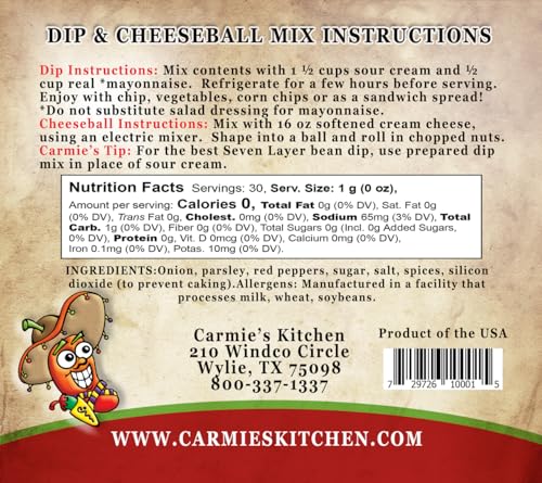 Carmie's Kitchen Manana Mexican Dip Mix, 1.0 Ounce - image 2