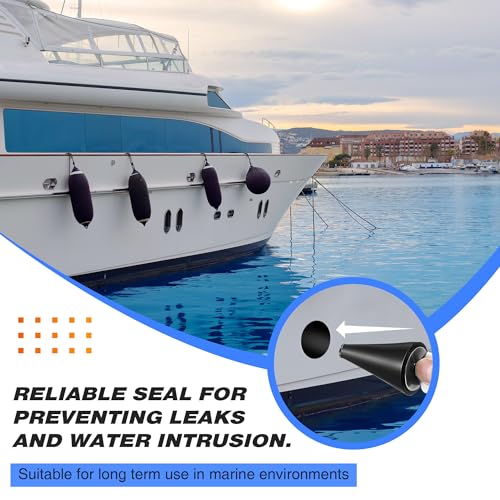 Image of 2 Pcs Rubber Winter Plug Applied in Boat Drains for 1 /2 Inch to 1 Inch Holes, Long Tapered Rubber Stopper & Stainless Steel Head, Boat Drain Plug for Preventing Leaks and Water Intrusion