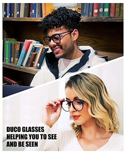 Image of DUCO Retro Round Blue Light Glasses For Men Women Blue Ray Blocking Glasses Computer Gaming Glasses Nylon Lens Acetate Frame Colorful 8301