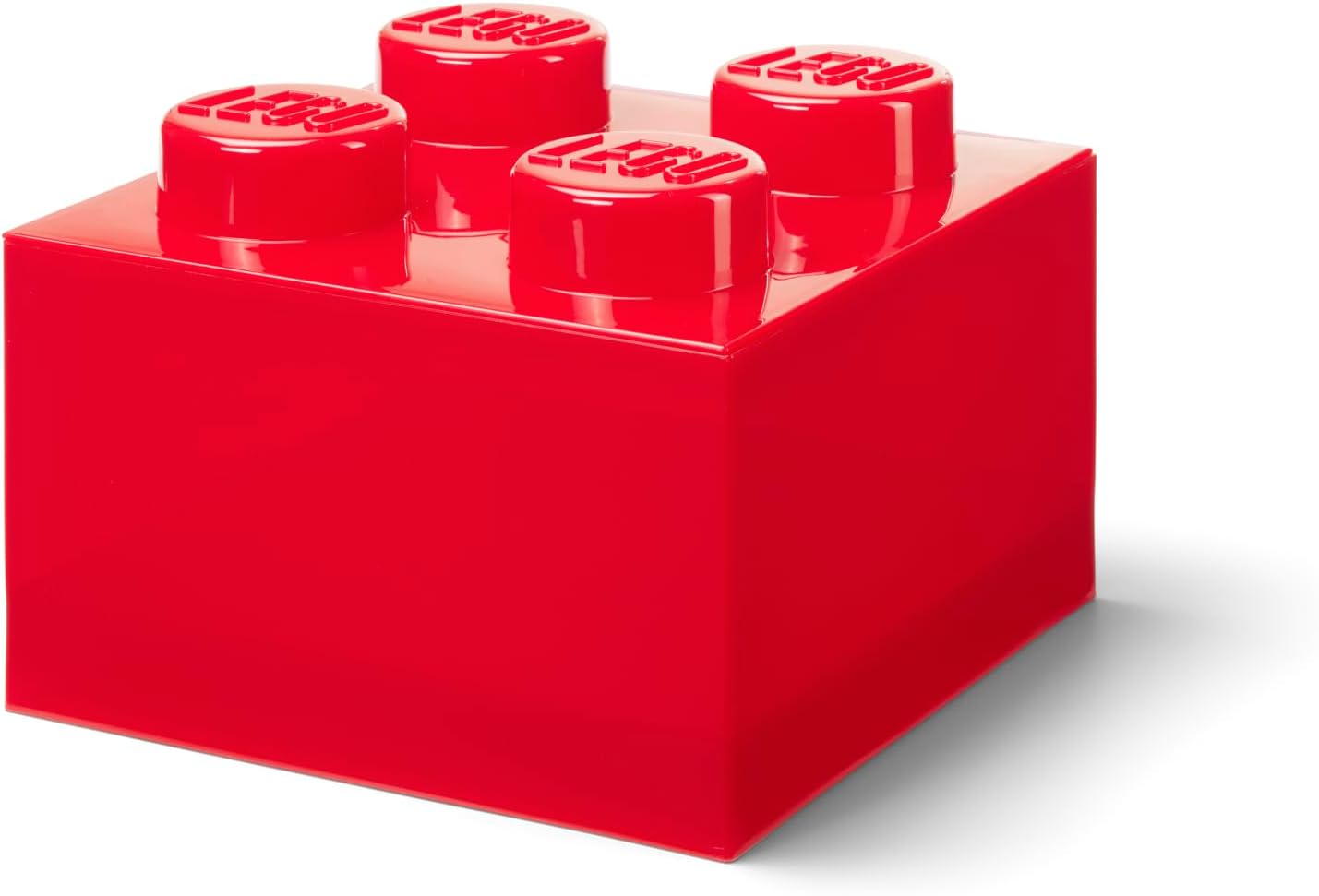 LEGO Storage Brick 4 Knobs Translucent Blue - Stackable Plastic Storage Box with Lid for Kids and Adults Desk Organizer and Toy Box