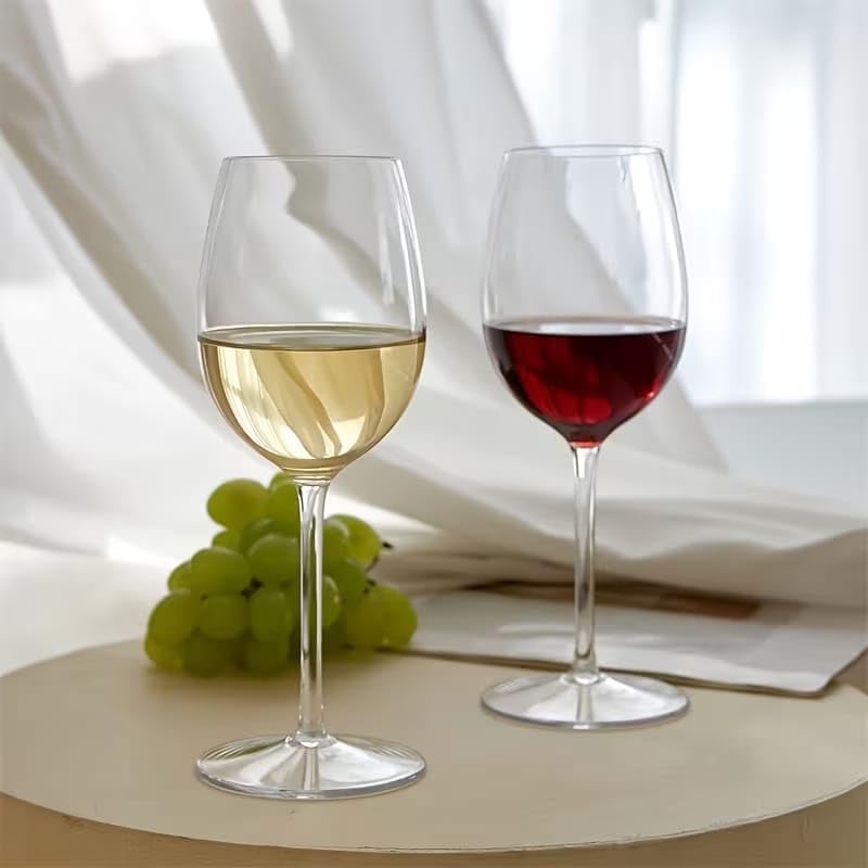 Image of PrimeWorld Wine Glass Set of 2-300ml | Clear Crystal Glass Red & White Wine Glasses | Elegant Stemmed Glassware for Home, Parties, Dining & Restaurants