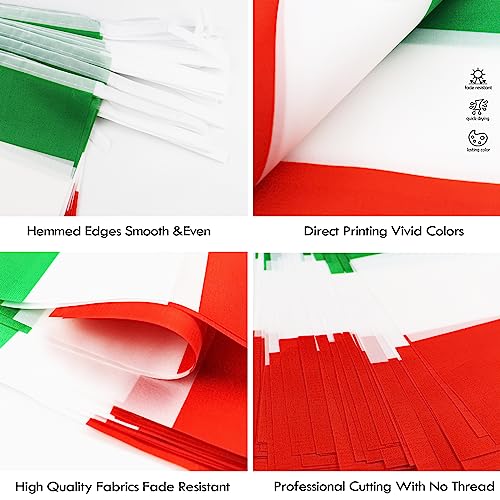 Image of Italy String Flag Pennant Banner - 38 Flags, 42 Feet Small Mini Italian Flags Bunting Banner for Country Decoration, School, Party, Sports Events