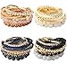 MILACOLATO 4 Sets Pulseras Apilables para Mujeres Niñas Pulseras de Cuentas de Múltiples Capas Estiramiento Brazaletes Estilo Bohemio