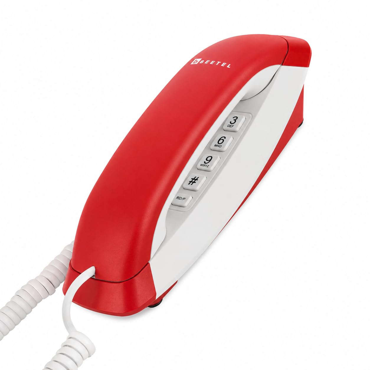 Beetel B29 Designer Slim and Stylish Corded Landline Phone,Ringer Volume Control,Wall/Desk Mountable,Clear Call Quality,Compact Design,Tone Pulse/Flash/Redial Function (Made in India) (Red White)(B29)-image-44