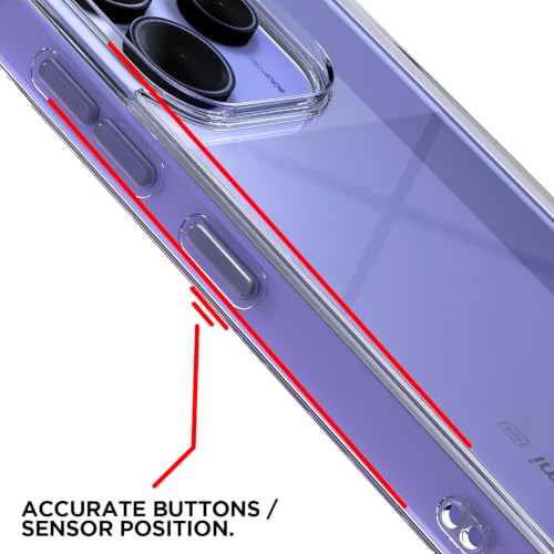 Image of Outlouders Back Cover for Redmi Note 14 5G Clear Transparent PC + TPU Bumper Case with Raised Edges for Shockproof Protection (Transparent)