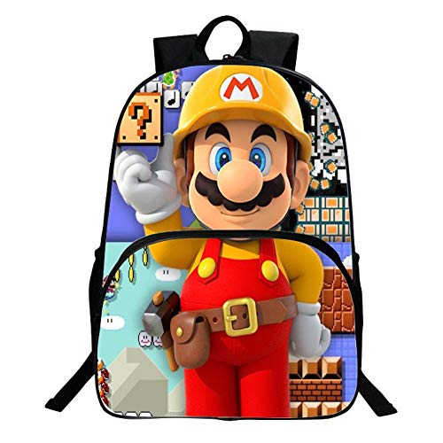 Moda Super Mario Mochila Estudiante de Dibujos Animados para niños