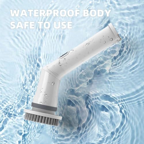 Image of 9-in-1 Wireless Electric Cleaning Brush: Rotatable, Multifunctional for Bathroom, Kitchen, Windows & More