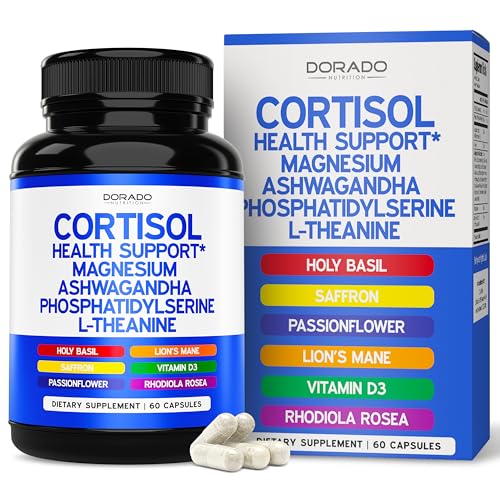Cortisol Supplements for Women & Men with 14 in1 Blend (Magnesium Ashwagandha L Theanine & More) Healthy Cortisol Balance & Calm Mood Support - Third Party Tested Non GMO USA Made - 60 Count