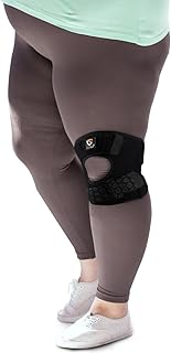 HUEGLO Plus Size Knee Brace for Women and Men Knee Pain Relief,Adjustable Patellar Tendon