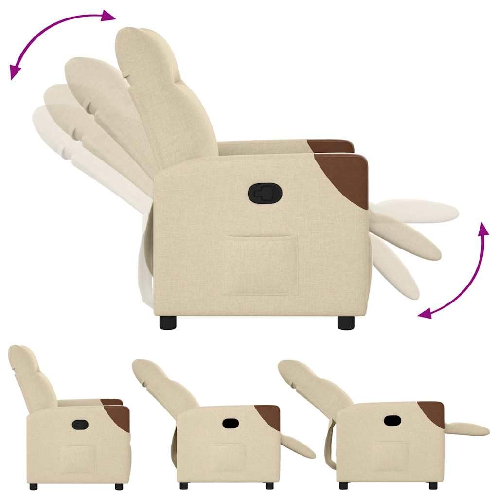 VidaXL Fauteuil Inclinable Noir Tissu Confort Premium – Relaxation TV 135° Avec Repose-pieds, Idéal Salon Ou Chambre