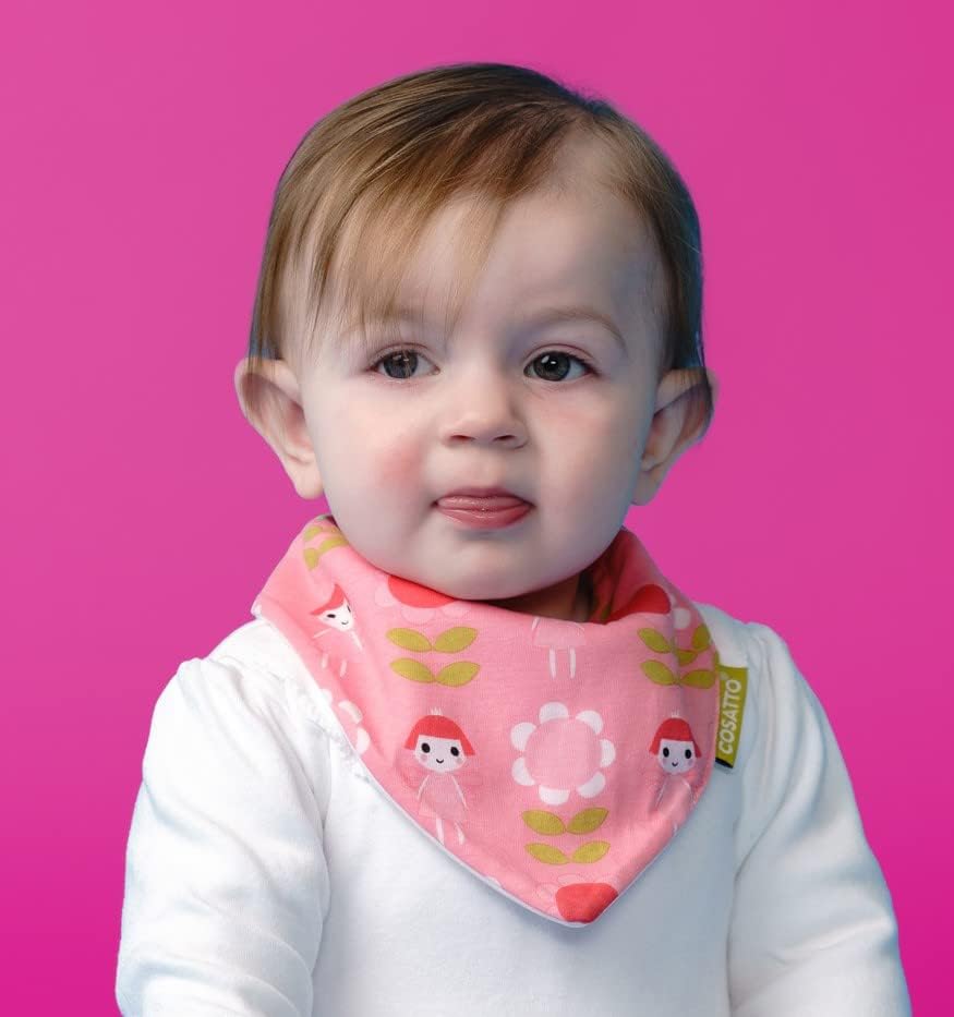 Cosatto Waterproof Dribble Bib Trio, Super Absorbent, Fits Newborn to Toddler, (Pinks) - Image 3