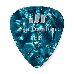 Dunlop 483 Picks GENUINE CELLULOID CLASSIC, turquoise, Thin - Les Beatles, Paul McCartney, John Lennon, RIngo Starr, George Harrison