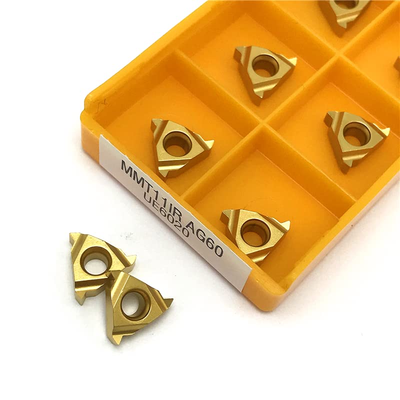 MMT 11IR AG60 UE6020 Thread Turning Tool Cutting Tool External Threading Lathe Tool 11IR AG60 Carbide Insert CNC Turning Insert (Size : MMT11ER AG60 VP15TF, Color : 10PCS (1 box))