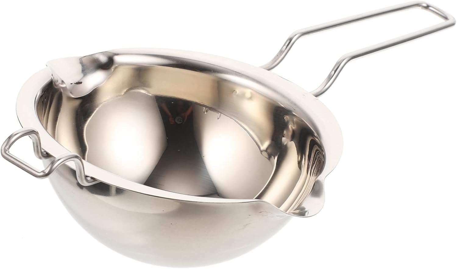 Double Boiler Stainless Steel Chocolate Melting Pot Butter Warmer Pot with Handle Mixing Bowl Milk Pot for Melting Chocolate Candy Candle Making Golden(Silver)