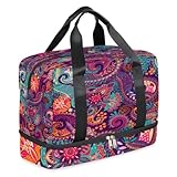 Tamaño completo: la bolsa deportiva mide 33 pulgadas de largo x 9 pulgadas de ancho x 20 pulgadas de alto. Lo suficientemente grande para viajes cortos, vacaciones, viajes de negocios, gimnasio, yoga, natación, durante la noche, picnic, viajes