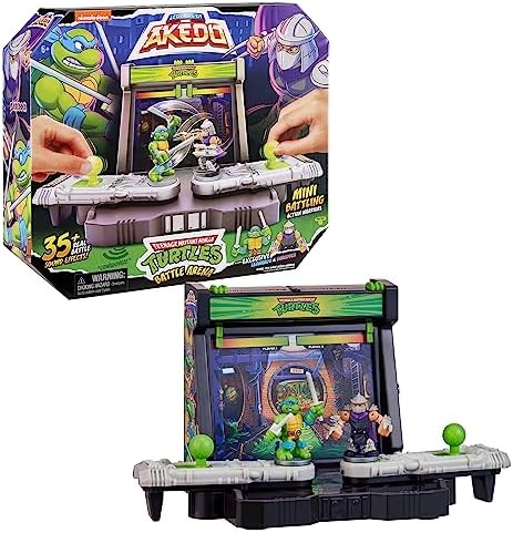 Legends of Akedo Teenage Mutant Ninja Turtles Battle Arena with 35+ Battle Sound Effects and 2 Exclusive Battling Mini Warriors - Leonardo and Shredder