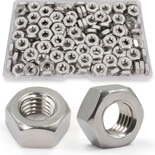 ZQZ 6#32 Hex Nuts,220 Pack 304 (A2-70) Stainless Steel Hardware Nuts,Standard Inch Coarse Thread Nuts