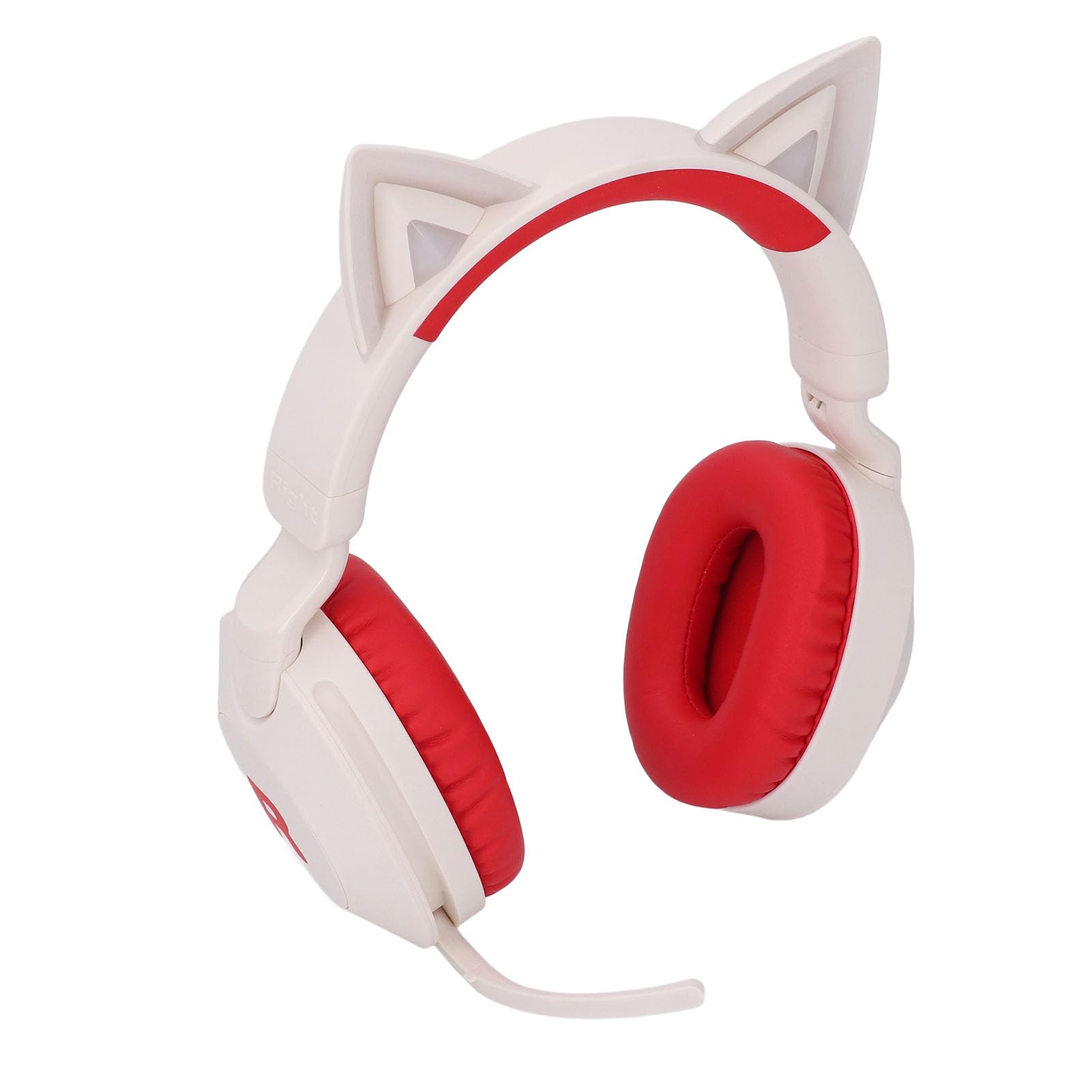 SUNGOOYUE Wireless Cat Ear Headphones with LED Light Foldable Microphone Gaming Headset for Teens Adults 3.5mm AUX Cable Blue (Red)-image-36