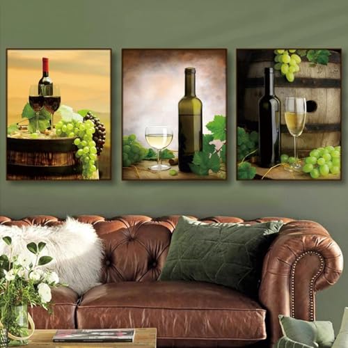 Peinture murale art premium raisin et vin décoration intérieure chic