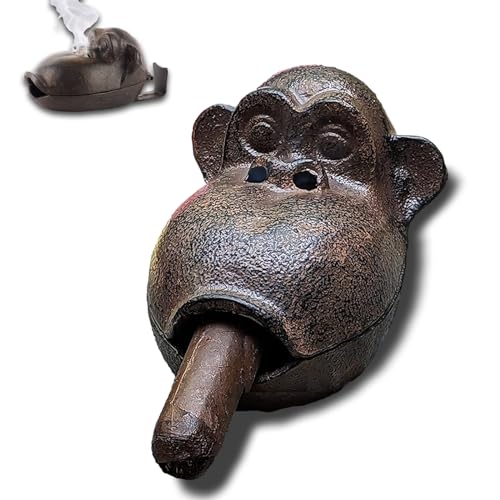 Cigar Ashtrays, Monkey Ashtrays for Smokers,Ashtrays for Patio Indoor Home Decor Garden Cast Iron,Cigar accessories for Men,Cigar Gifts for Men Unique