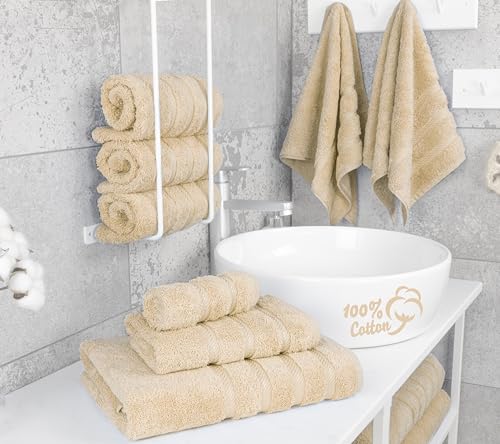 image for American Soft Linen Luxury 6 Piece Towel Set, 2 Bath Towels 2 Hand Tow
