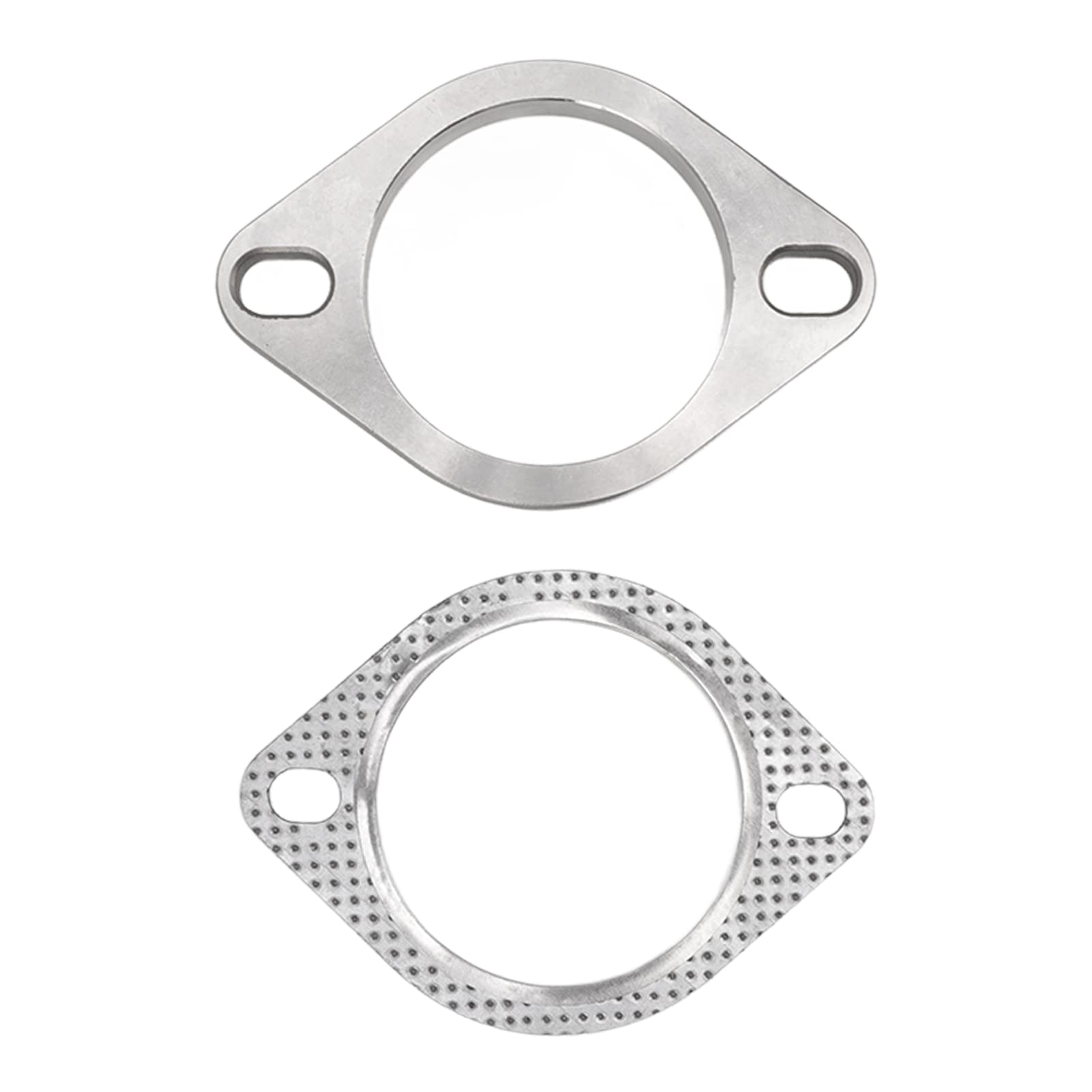 Aramox Kit Flangia Scarico, 3 Pollici Tubo di Scarico Universale con 2 Bulloni (77mm TU-FLN03) per Downpipe, Catback e Headers, Kit di Adattamento per Tubi di Scarico, 3 Inch Unive
