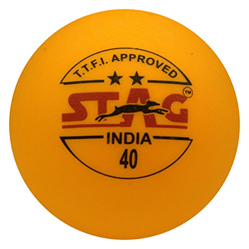 Image of Stag Two Star Plastic Table Tennis Ball, 40mm Pack of 12 (Orange)