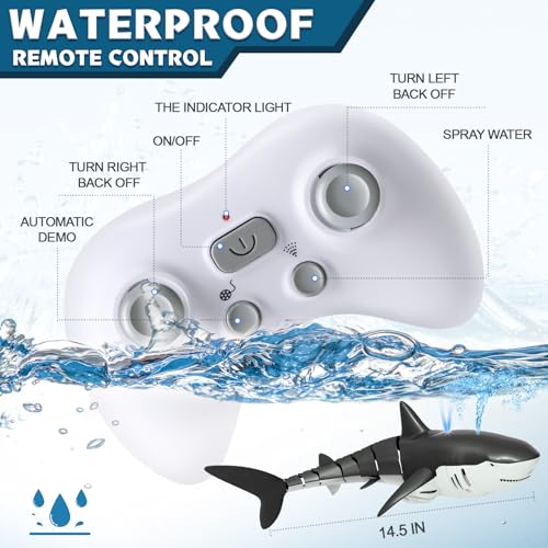 2.4Ghz RC Pool Toys Remote Control Shark, Outdoor Water Toys for Boys Kids - image 3