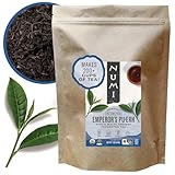 Numi Organic Emperor's Pu-erh Loose Leaf Tea, 16 Ounce Pouch, Aged Yunnan Black Tea, Brews 200 Cups (Packaging May Vary)