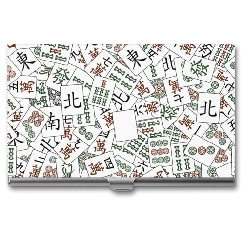 Mahjong Tiles Business Card Holder Alloy Multi Wallet Credit Card ID Pocket Name Case