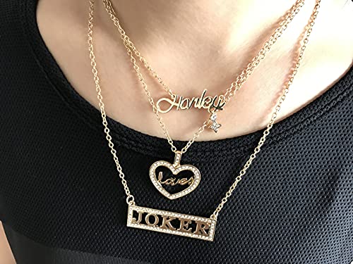 DreamWater Halloween Cosplay Three Piece Love Charm Necklace Gifts for Woman Men2