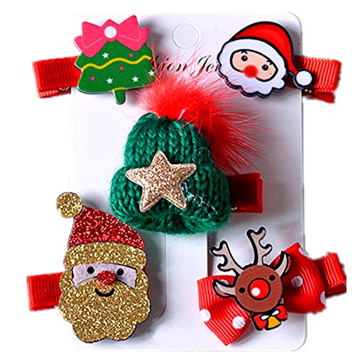 Fontee Baby 5pcs décorations Noël pinces à cheveux pour filles épingles à cheveux accessoires pour filles, arbre