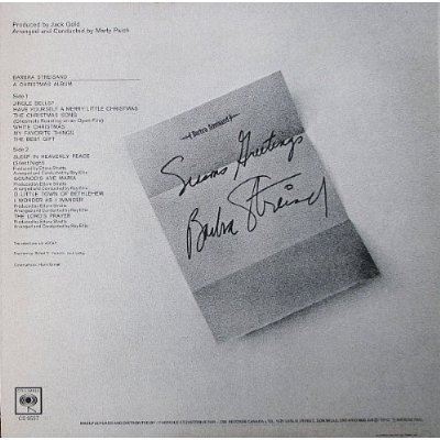 Barbra Streisand: A Christmas Album CS 9557 'Stereo Only' STEREO