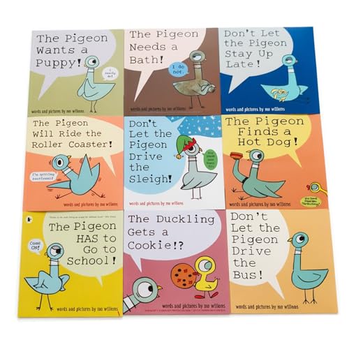 Image of 9 Pcs Pigeon Books Paperback Set, Mo Willems Book Series for Early Reader | Dont Let the Pigeon Drive the Bus Book Collection, Complete 9-volume Mo Willems Pigeon for Family Reading & Education Gift