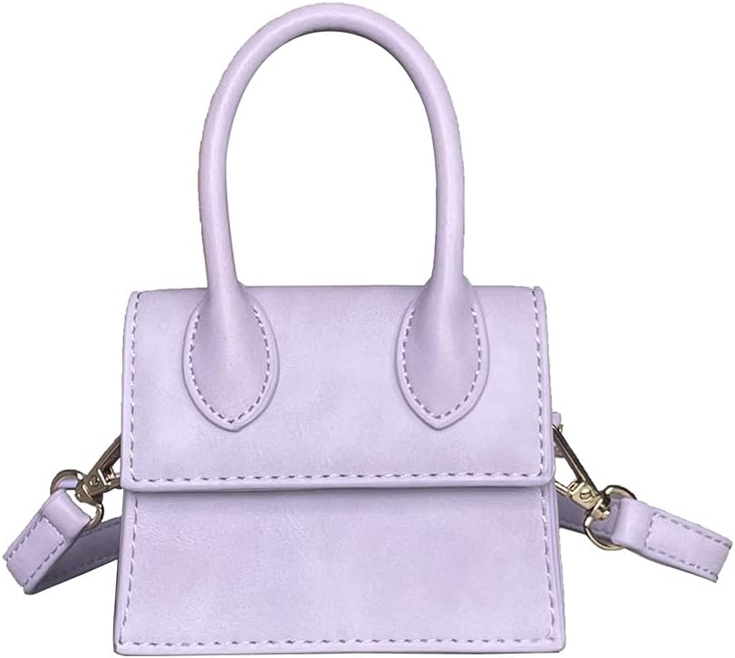 Cute Purse Mini Crossbody Bags for Women Top Handle Clutch Handbag, Light Purple