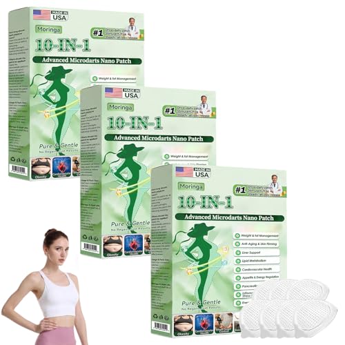 LQZ Moringa Berberine Patch 2026 New Professional Moringa 10-in-1 Nano Microdarts Patch Natural Patches for Women and Men Suitable for All Skin Types (3 boxes)