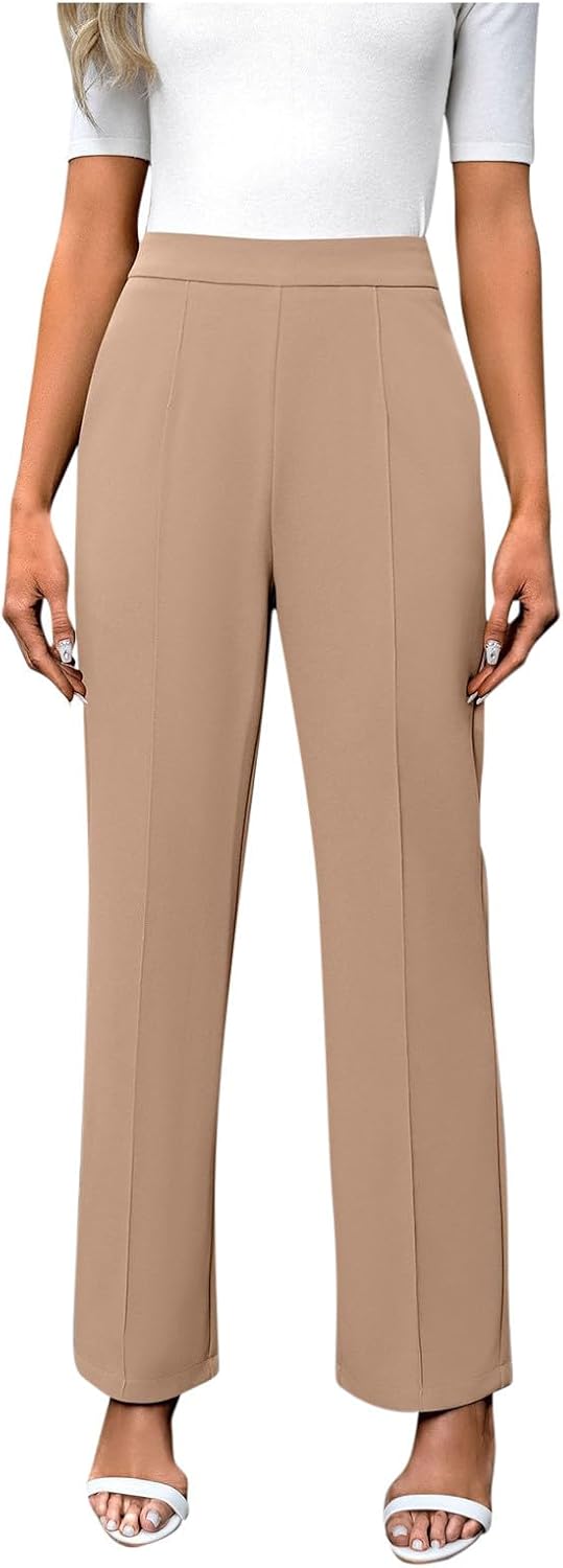 Womens High Waisted Work Pants Business Casual Office Dress Pants Trousers with Pockets Fall Outfits for Ladies