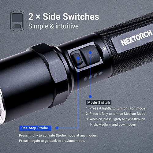 Nextorch 2600 Lumens Rechargeable Led Flashlight Mini Handheld Light Usb Rechargeable For Police Law Enforcement Hunting Camping(P81) #TOP3