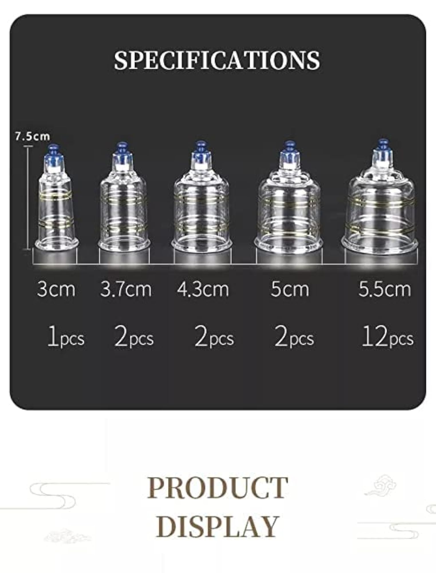 Cupping Set with 19 Cups, 10 Pointers
