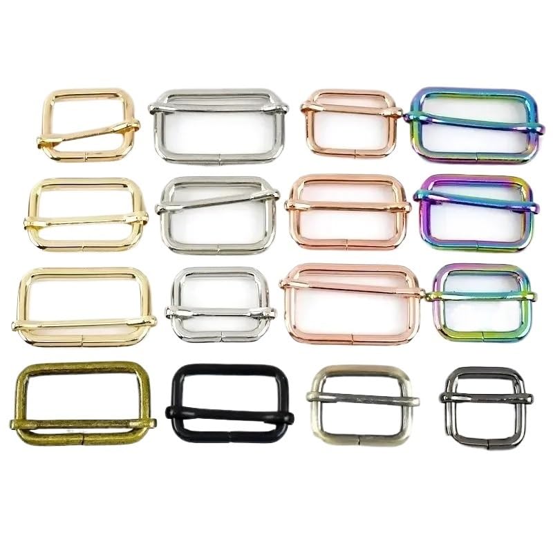 10 hebillas de metal for bolsos 13-50 mm, for correas, cinturones, cuero, deslizadores triples, ganchos ajuste, accesorios bricolaje Para Mochilas Y Bolsos