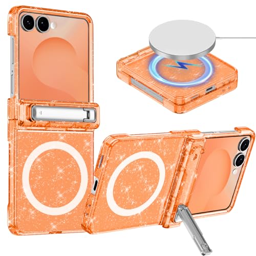 Shecaset for Galaxy Z Flip 7 Case, [Compatible with MagSafe][Built-in