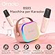 Karaoke-Maschine mit 2 Kabellosen Mikrofonen, Tragbarer Mini-Bluetooth-Lautsprecher für Kinder, Geburtstag, für Mädchenspielzeug im Alter von 3–12 Jahren, Stimmeffekten & LED-Lichtern