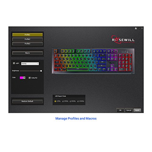 Rosewill Rgb Mechanical Gaming Keyboard, Led Backlit Rgb Rainbow Rim Lighting, Clicky Gaming Mechanical Switch Keyboard For Pc, Laptop, Mac, Software Programmable, Brown Switch - Neon K75 #TOP7