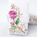 Galaxy J7 Prime Wallet Case,Berry Handmade 3D Bling Crystal Rhinestone White Leather Flip Card Pouch Stand Case for Samsung Galaxy Galaxy J7 V / J7 Perx / J7 Sky Pro / J7 2017 Rose
