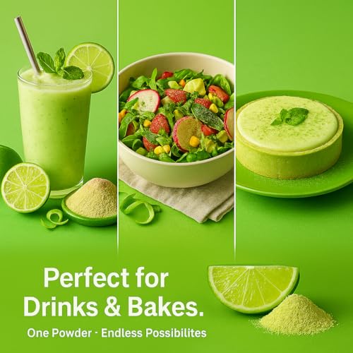 Image of Confect Lime Powder | Pure & Natural Fruit Powder for Smoothies, Baking, Beverages, Juices, Tea & DIY Recipes | Vegan, Gluten-Free, No Added Sugar - 200 Gms